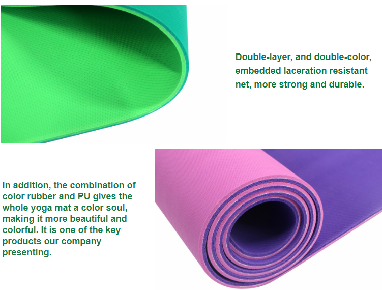 customized pu natural rubber yoga mat