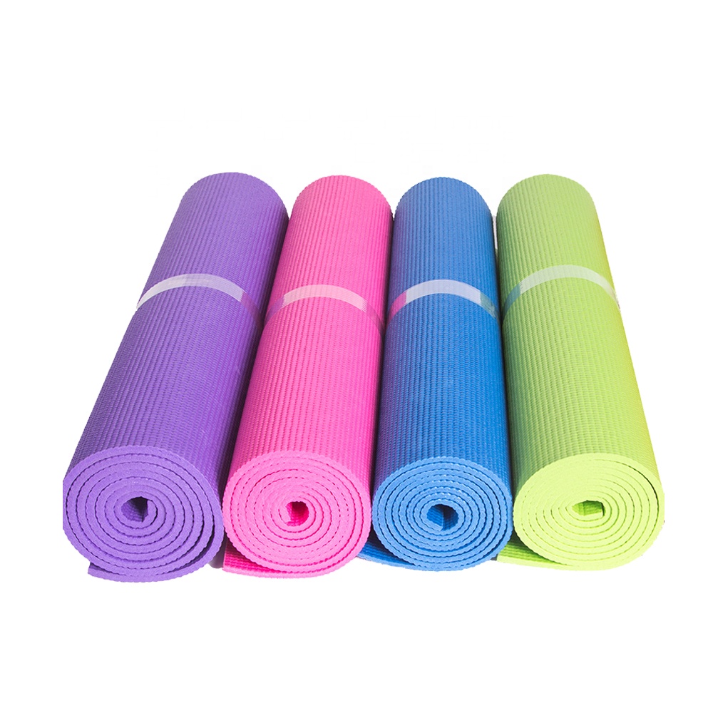 China Custom Logo Fitness Anti Slip PVC Yoga Mat Factory Manufacturers